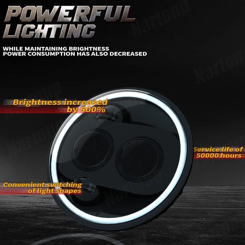 AQJ For Tri-five Chevy Pickup 3100 Truck 2PCS 7" LED