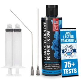 Pool Leak Detection Dye Kit - with 2 Precision Applicators - Made in USA - Superior Long Lasting Pool Dye Easily Locates Leaks - for All Pool, Spa, & Hot Tub Types - 8 OZ Vibrant Blue