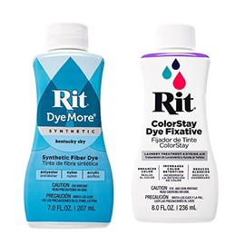 Rit DyeMore 7 Oz. Synthetic Liquid Fiber Dye for Clothing, Décor, and Crafts – Kentucky Sky with Color Fixative