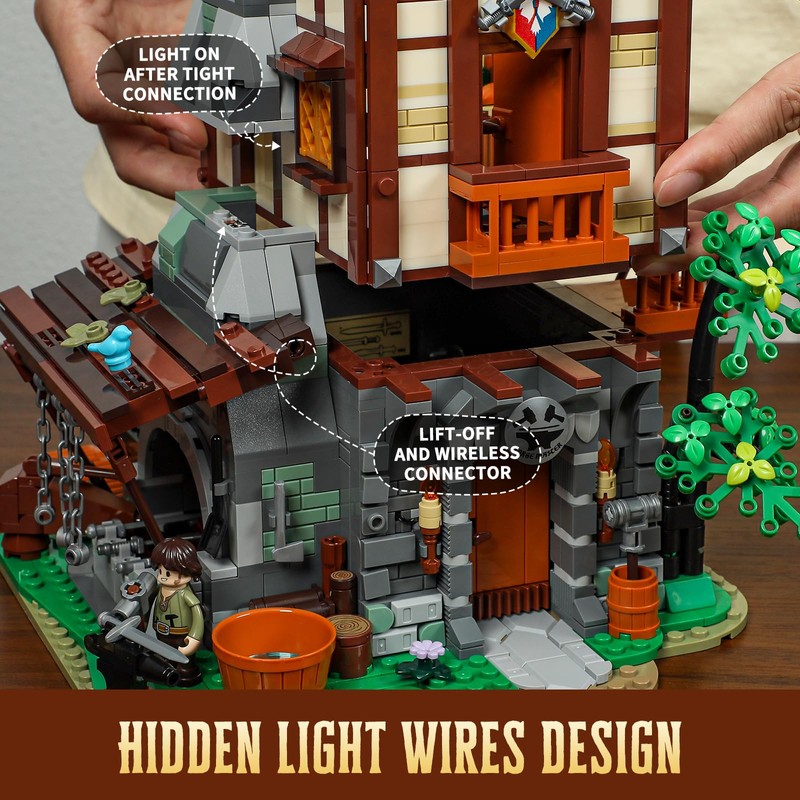 LUMIBRICKS Medieval Forge House Lighting Building Bricks Set - Blacksmith