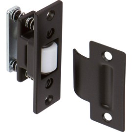 Rockwell Security Solid Brass Adjustable Heavy Duty Roller Latch in Bronze Finish with a T Strike 1 Inch x 3-3/8 Inch with 1-11/16 Inch Depth