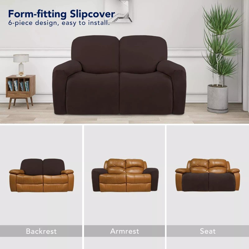PureFit Super Stretch Loveseat Recliner Sofa Couch Cover with Pocket
