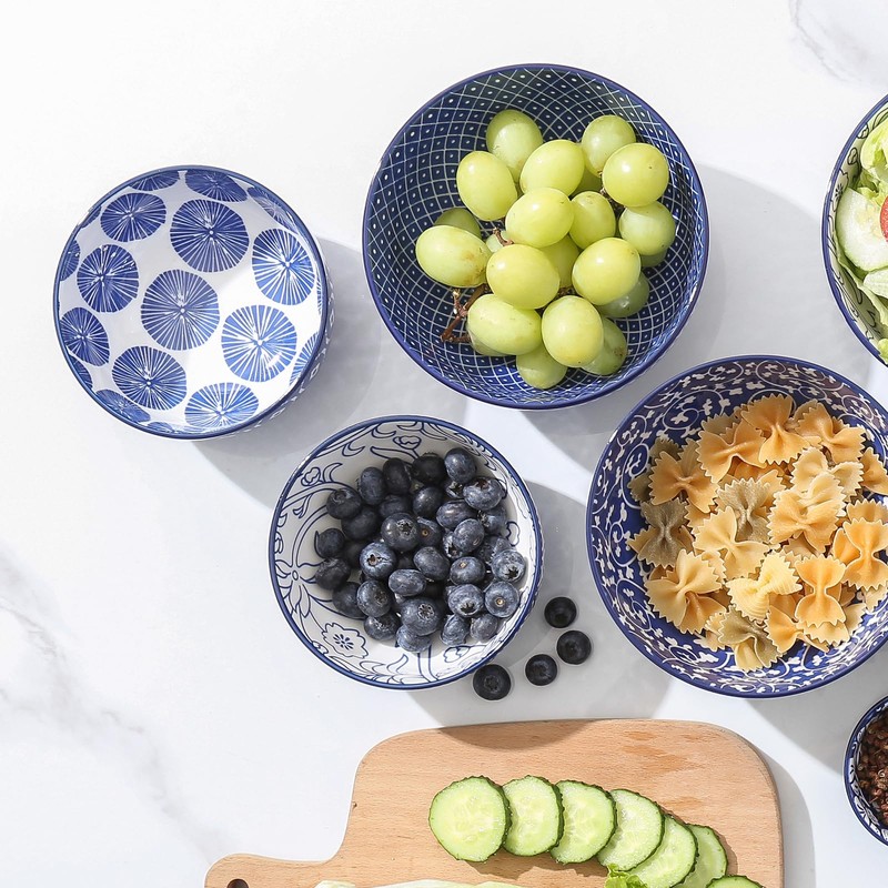 Selamica Ceramic 12 OZ Dessert Bowls Set, Ice Cream Bowls,