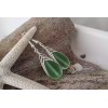 Hawaiian Jewelry Sea Glass Earrings, Braided Peridot Earrings Green Earrings