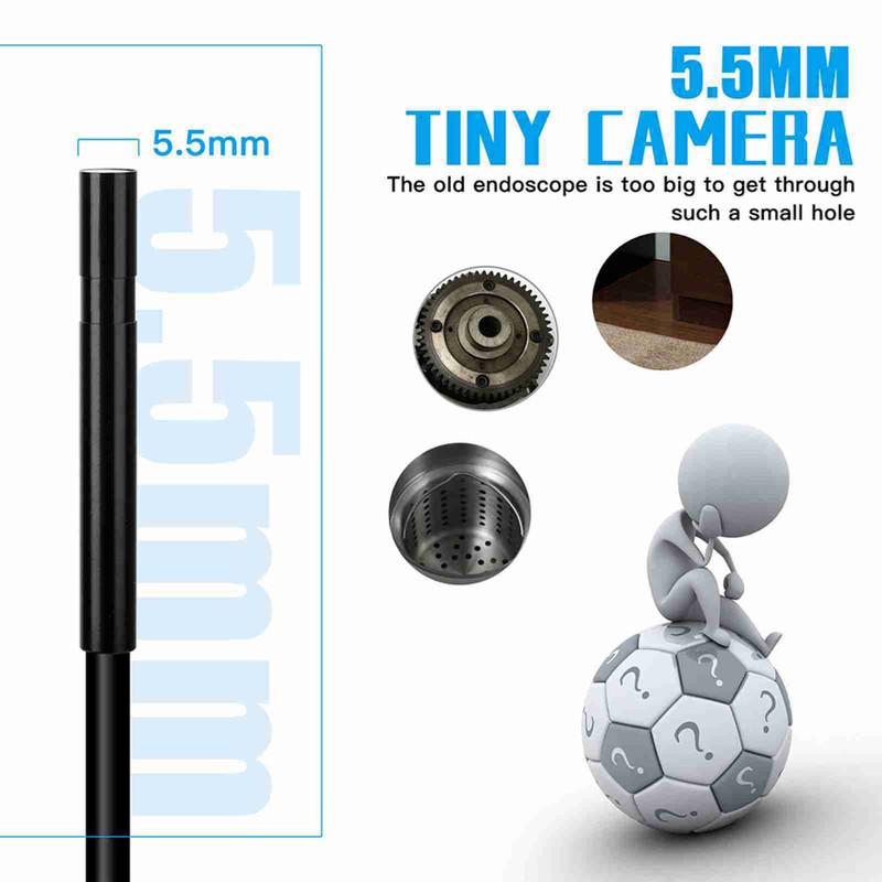 5.5mm Industrial Endoscope WiFi Borescope Inspection Camera Built in 6