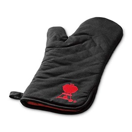 Weber Premium Grill Mitt - Cotton & Polyester Oven Mitt for Safely Barbecuing and Handling Hot Cookware - One Size, Black