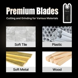 Vearter 100 Pack Oscillating Saw Blade Set, Universal Oscillating Tool Blades with Sandpaper, Quick Release Multitool Blades Kit for Wood Metal Plastic