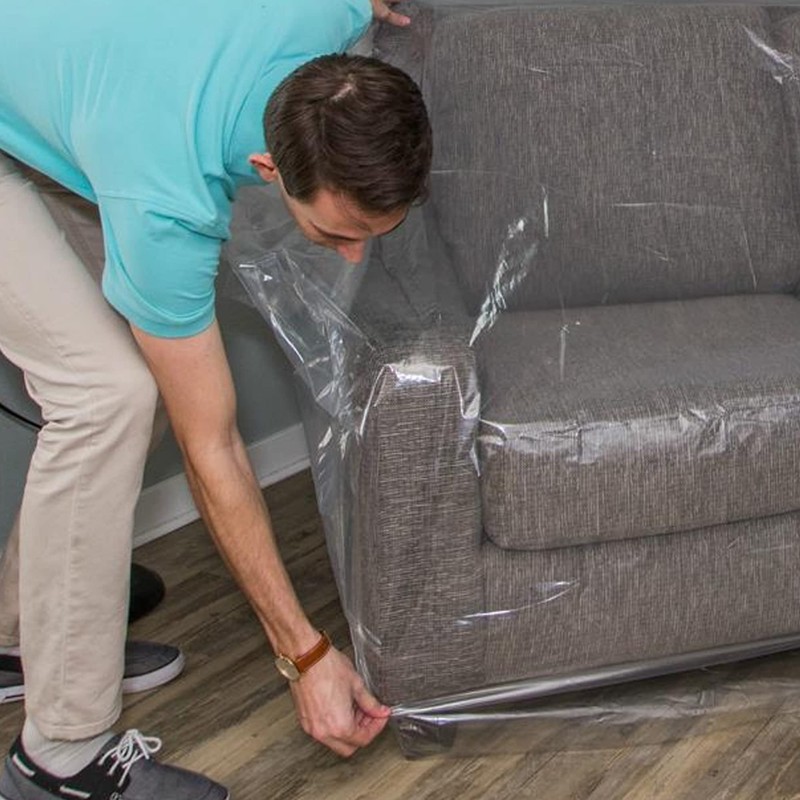 Polythene Plastic Sofa Chair Cover | Protective Dust Sheet for