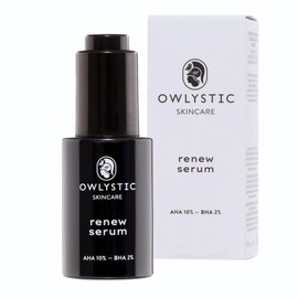 OWLYSTIC AHA BHA Facial Exfoliating Serum with Hyaluronic Acid, Made in Italy, Serum Against Imperfections, Smoothing, Anti-Wrinkles, for Radiant and Even Skin, 30 ml