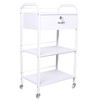HAPPCUCOE 3-Tier Salon Cart with Lockable Drawers,Beauty Trolley Cart with