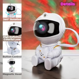 Astronaut Galaxy Projector Night Light – 8 Nebula Effects with Stars - 360° Rotating Head - Remote Control | Space-Themed LED Star Light for Kids & Adults - Gift-Ready