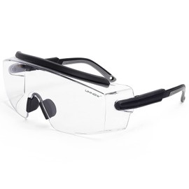 UKNOW Safety Goggles Over Glasses, Anti Fog Safety Glasse with Clear Wraparound Lens, ANSI Z87.1 Protective Eyewear