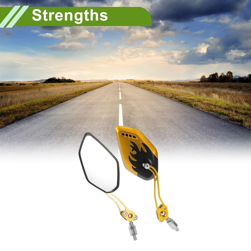 HOPESPANNER Universal Motorcycle Rear View Mirrors Adjustable Side Rearview Mirror