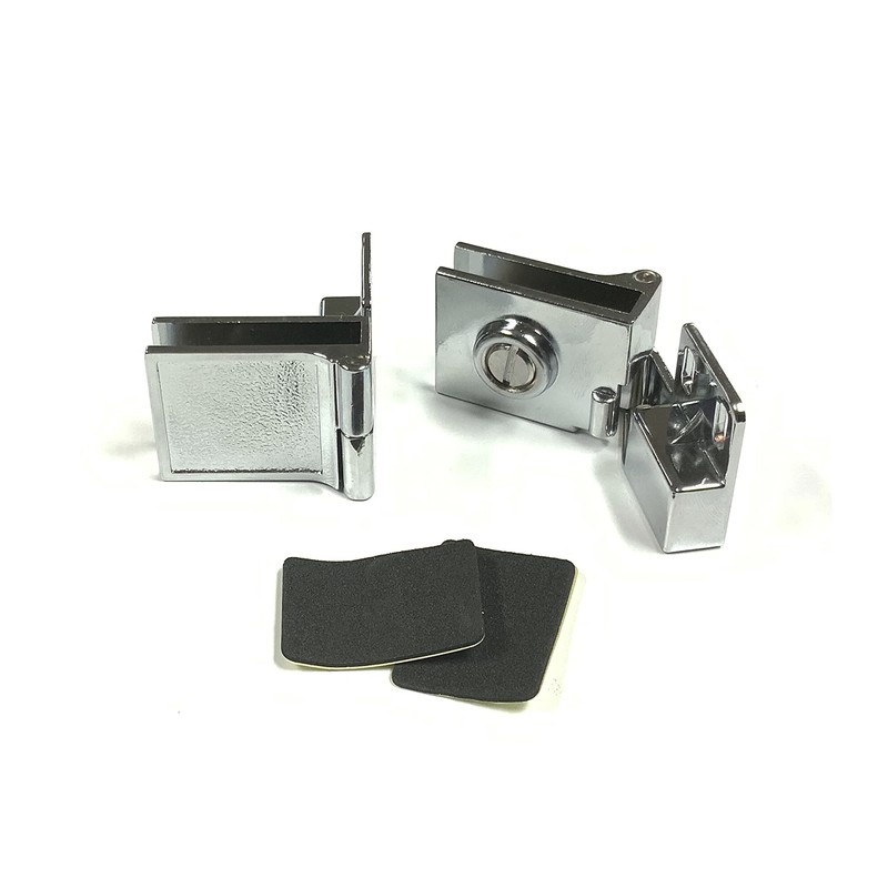 Inset Side-Mount Glass Door Hinge, Polished Chrome