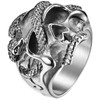 Rofusn Gothic Skull Snake Band Ring, Stainless Steel Cocktail Party
