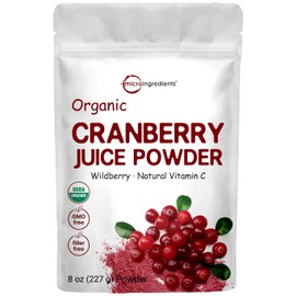 Organic Cranberry Juice Powder (Wild Cranberry Supplements Cold Pressed), 8 Ounce, Enhance Urinary Tract Cleanse & Prostate Health,