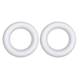 EXCEART 2 pieces polystyrene ring, polystyrene wreath, polystyrene ring, half ring wreath, white decorative wreath, flower wreath, crafts for children, DIY art, craft, wedding, decoration, Christmas