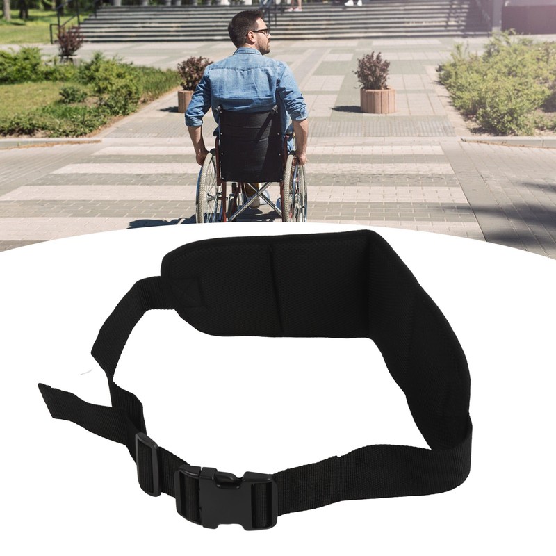 Wheelchair Seat Belt Wheelchair Black Padded Waist Restraint Harness Strap