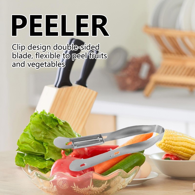 Veggie Peeler,Stainless Steel Double-Sided Fruit Peeler with Handle | Kitchen