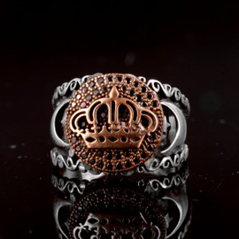 Crown Ring For Men, Silver King Ring (Size:11)