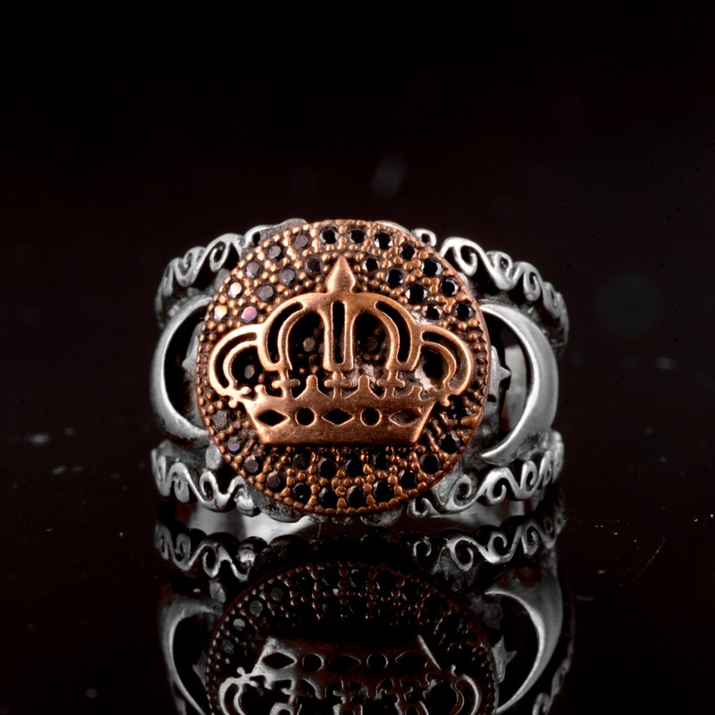 Crown Ring For Men, Silver King Ring (Size:11)