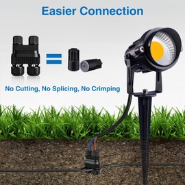 SUNVIE Fastlock2 Low Voltage Wire Connector Landscape Lighting Connectors Waterproof 12-18 Gauge Wire Connectors for Low Voltage Landscape Lights Outdoor Landscape Path Lights, 20 Pack