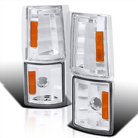 Spec-D Tuning Chrome Housing Clear Lens 4PC Corner Lights Compatible with Chevy C10 Pickup Truck 1994-1998 L+R Pair Assembly