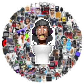 100 Packs Skibidi Toilet Stickers Water Bottles Laptop Phone Motorcycle Computer Guitar Skateboard Hydroflasks Skibidi Toilet Vinyl Sticker Waterproof Aesthetic Trendy Decals for Teens Girls Adults