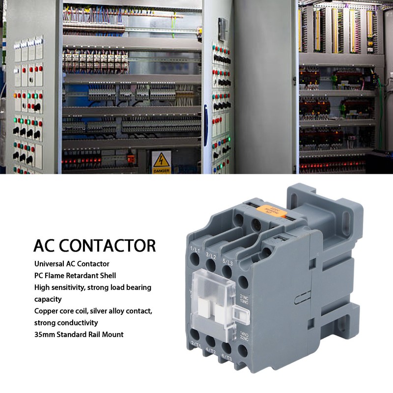 9A Universal AC Contactor 1NO 1NC Auxiliary Contact Electrical Contactor