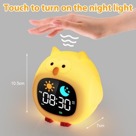 HOTUT Kids Sleep Training Clock With Night Light - 6 Sleep Sound Machine, Time to Wake With Snooze for Toddlers