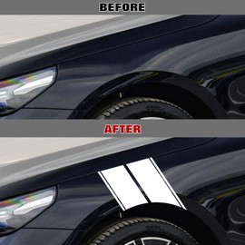 x xotic tech Fender Stripes Hash Marks KK Vinyl Decal Universal for Car Truck Sticker Racing Stripe 11"x23" (White)