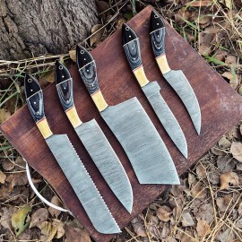 KNIVES SET Professional Handmade Damascus knives set Chef Knife Set Kitchen KNIVES SET
