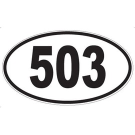 Number 503 Oval Sticker