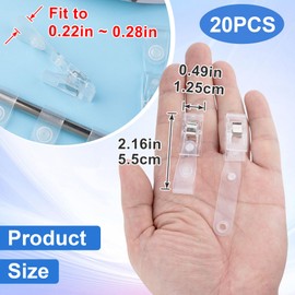 HINZIC 20pcs Plastic Garden Flag Clips Anti-Wind Flag Stoppers Small Flag Pole Holder for Outside Yard Accessories Valentines Wedding Decoration - Clear