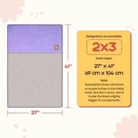 GuineaDad Original Liner - Yellow Fleece Guinea Pig Bedding - Reusable Guinea Pig Cage Liner - Extra Absorbent with Waterproof Bottom and Burrowing Pocket - Small Pet Supplies - 2x3 C&C