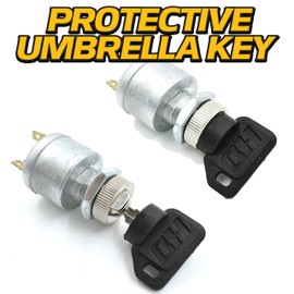 HD Switch Starter Ignition Key Switch Replaces EZGO Golf Cart Classic Marathon Medalist, 300, 500, 640, 775, 800, 881 - with 2 Upgraded Keys & Free Carabiner