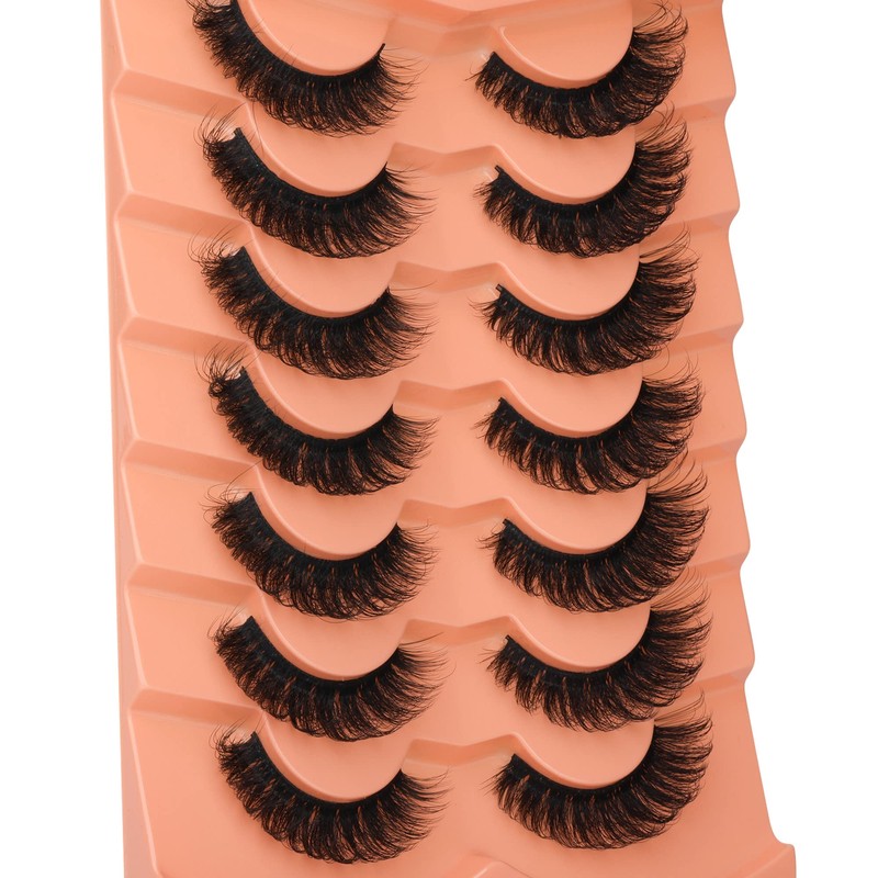 JIMIRE False Eyelashes Fluffy Cat Eye 15MM Natural Fake Lashes