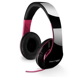FANTEC SHP-250AJ Stereo HiFi Kopfhörer (mit Bügel, On Ear, 3, 5 mm Klinkestecker, Bassstark, Große und weiche Ohrpolster) schwarz/pink
