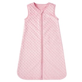 DaysU Baby Sleep Sack with Plush Dots 18-24 Months, 2.5 TOG Sleeveless Baby Wearable Blanket with 2-Way Zipper, Sleeping Bag for Toddler, Pink