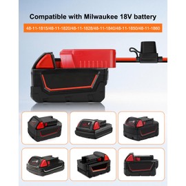 Power Wheel Battery Adapter Kit Compatible with Milwaukee M18 18V Battery, Power Wheel Battery Conversion Kit with Low Voltage Protector Voltage Regulator for DW DIY Controlled Truck Robotics Car Toys