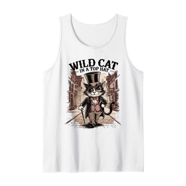 Wild Cat In A Top Hat Self Confidence Meme Tank