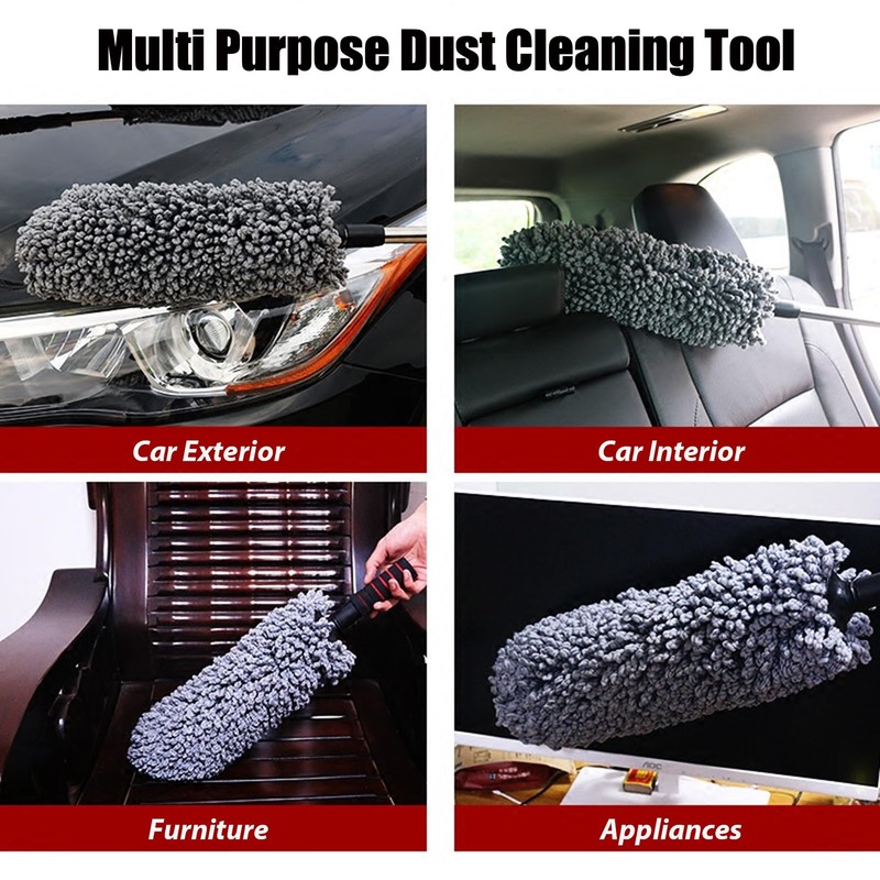 4Pcs Car Duster Kit, Multipurpose Dense Microfiber Duster for Car
