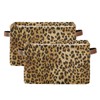 Leopard Print Storage Bin Animal Canvas Toys Storage Basket Bin