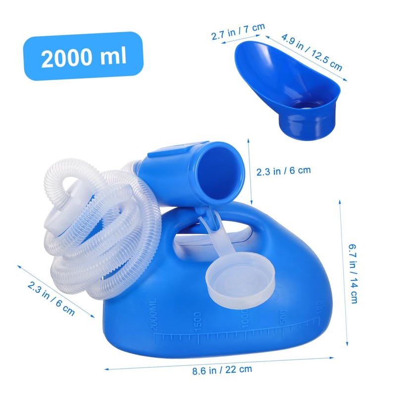 Mikinona Portable Women Urinal Bottle with Integrated Handle Large Capacity