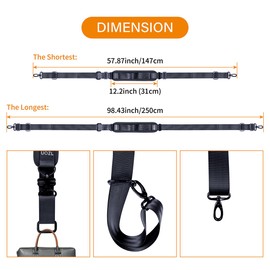 UOZL Carry Strap for Beach Folding Chair Adjustable Heavy Duty Shoulder Straps for Beach Camping Umbrella Backpack Camping Picnics Outdoor Foldable Bikes (Black)