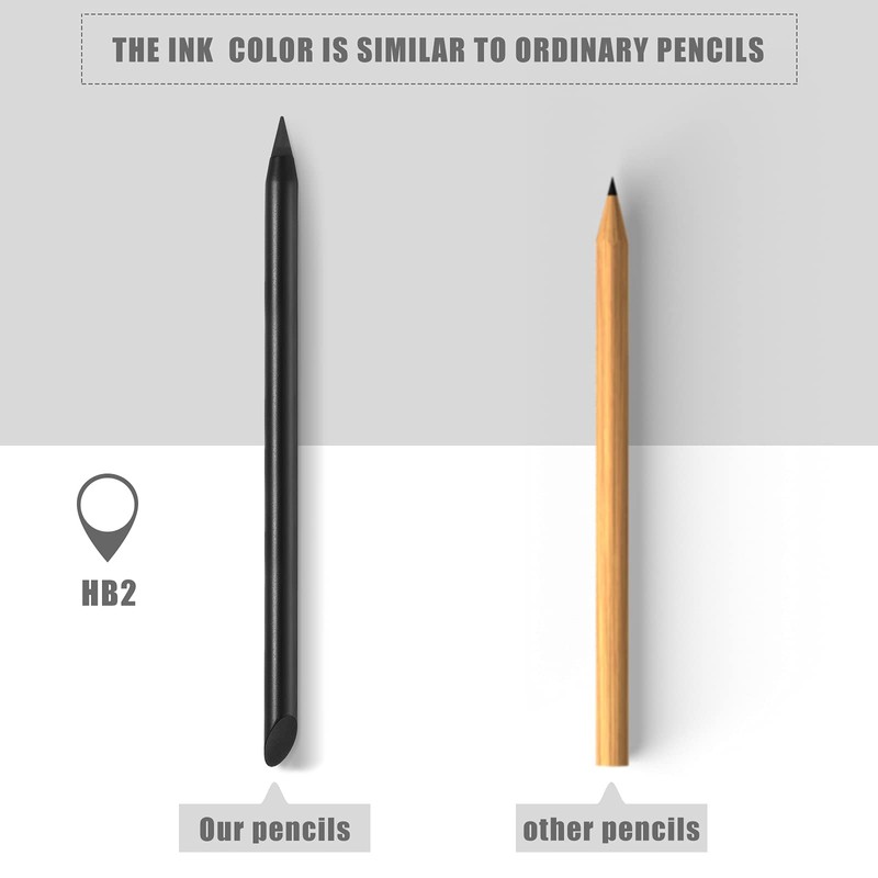 2 Pieces Metal Inkless Pen Inkless Erasable Pencil Metallic Pencil