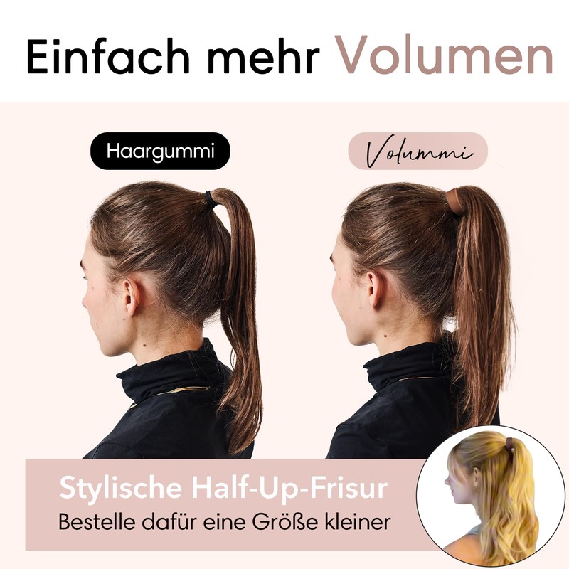 Volummi Hair Scrunchie, Innovative Ponytail Scrunchie for Visibly More Volume