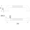 Bathroom Safety Bar Ø 25 cm – Non-Slip Shower Rail