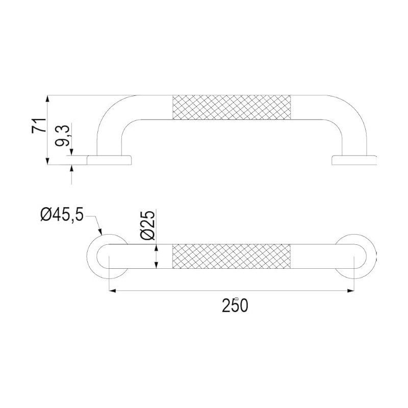 Bathroom Safety Bar Ø 25 cm – Non-Slip Shower Rail
