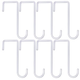 Gutapo 8 Pack White Vinyl Fence Hooks, 3 x 8 inch Pergola Patio Hooks Hangers for Hanging Plants, Planters, Bird Feeders, Lights, Lanterns, Tools